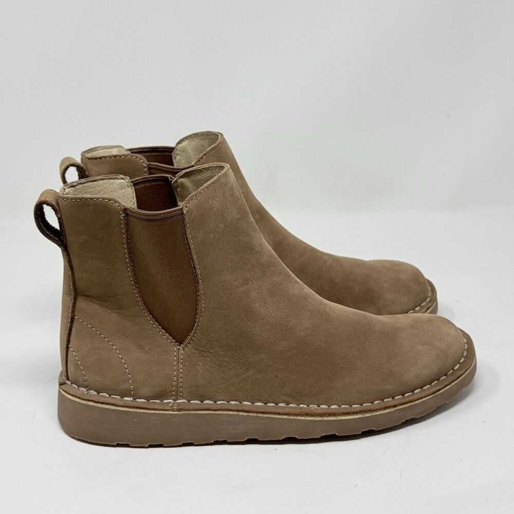 L.L. Bean Stonington Chelsea Boots Womens 8 M Tan Brown Nubuck Leather Gorpcore